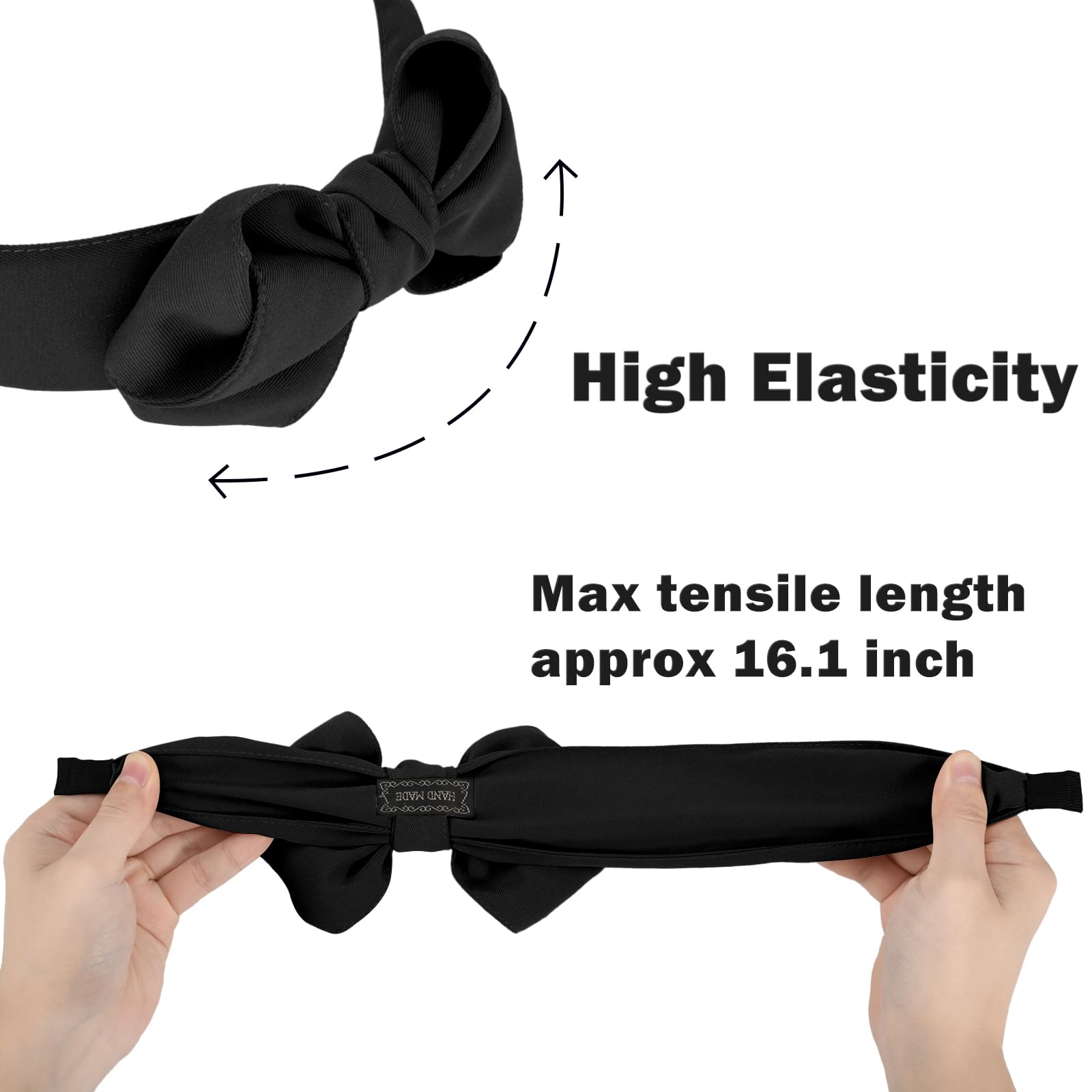 Yonchic Bow Knotted Wide Headband, Cute Headbands for Women Girls Thin/Medium Thick Hair, Non-Slip Fashion Hairbands Hair Accessories (Black)