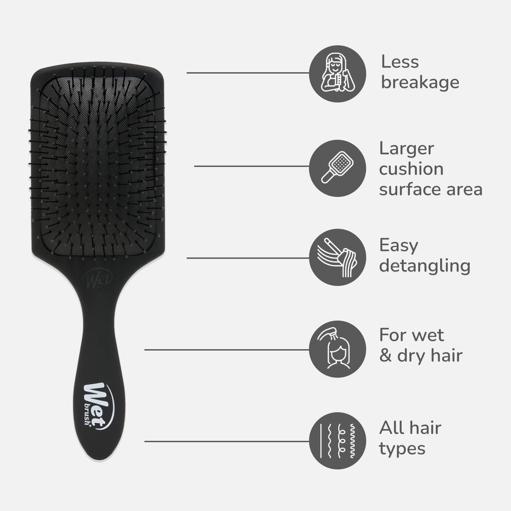 Wet Brush Paddle Detangler Hair Brush - Ultra-Soft IntelliFlex Bristles | AquaVent Design for All Hair Types