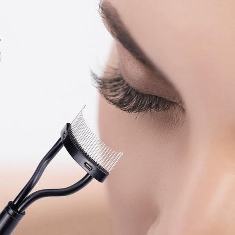 MSQ Eyelash Comb - Precision Eyelash Separator & Definer Tool with Cover | Black (1 PCS)