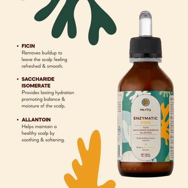HairTry Enzymatic King - Scalp Peeling with Ficin - Advanced Enzymatic Formula – Cleansing & Hydrating Scalp Treatment - Promotes Scalp Balance – Net 3.38 Fl. Oz/ 100 ml