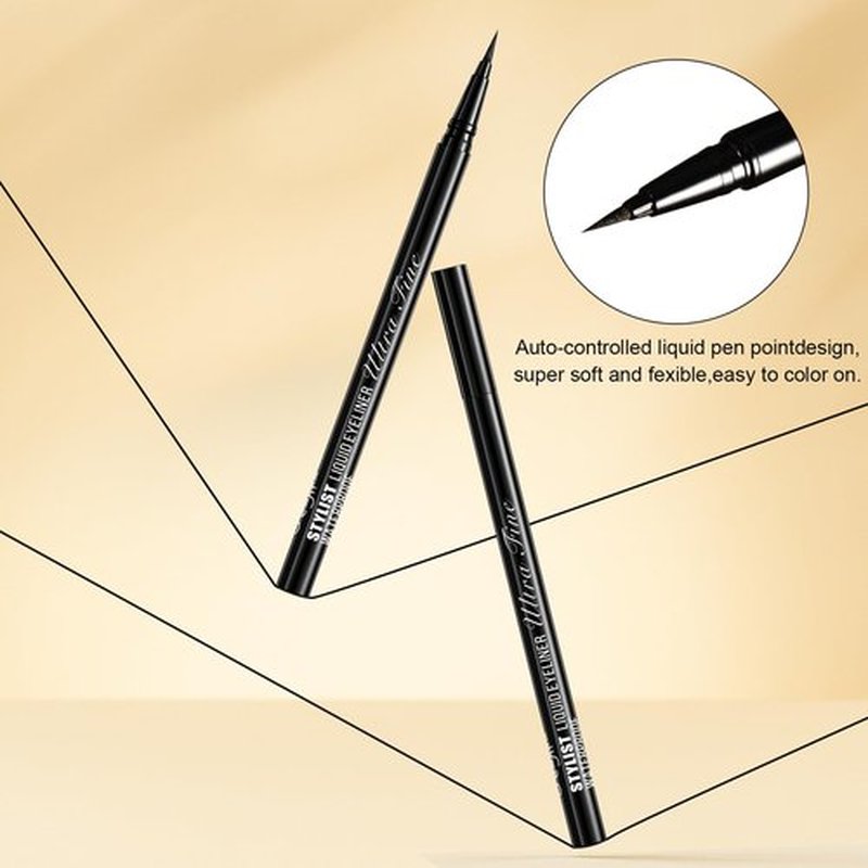 Stylish Ultra-precise Waterproof Liquid Eyeliner - Long Lasting & Smudgeproof Eye Liner with Ultra Fine Felt Tip, Ophthalmologist-Tested, Gentle for Sensitive Eyes, Vegan- Black(Pack of 3)