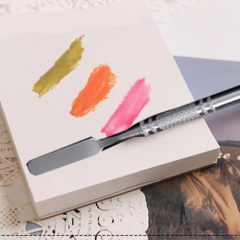 Beautifultracy 100 Sheets Disposable Nail Polish Palette Paper Nail Art Mixing Palette Papers Portable Waterproof Nail Art Makeup Palette Nail Gel Mixing Tool with Nail Palette Stirring Rod (100pcs)