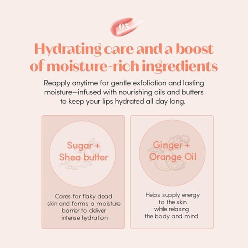 ETUDE Ginger Sugar Lip Serum - Nourishing Lip Balm with Mega Tip Applicator | Intensive Moisture & Glossy Tint (Nude Beige, 13g)