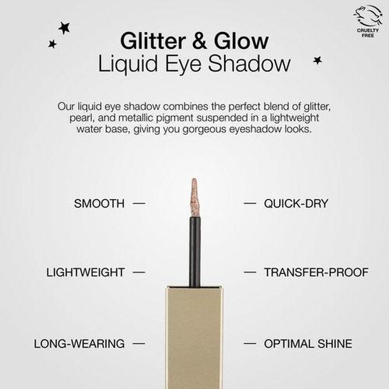Stila Magnificent Metals Glitter And Glow Liquid Eye Shadow, Long Lasting Sparkle, Quick-Drying Eye Makeup, Lightweight Water Base, Kitten Karma - Mini Tip