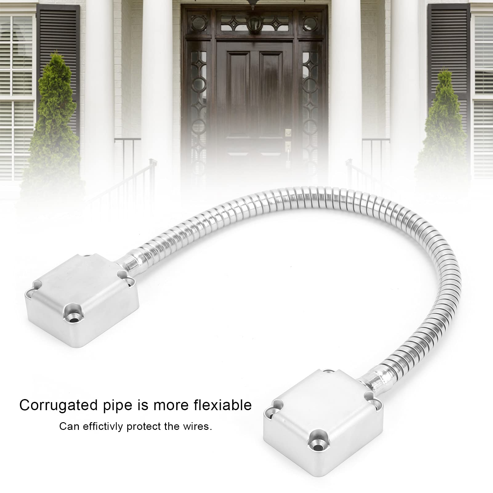 401 Stainless Steel Door Loop Wire Cable Protector Armored Door Cord w/Die-Cast End Power Transfer for Exposed Mounting Access Control