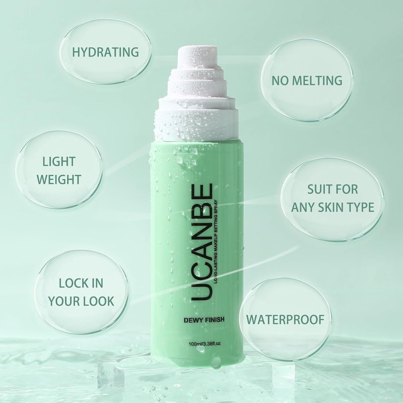UCANBE Makeup Setting Spray - Hydrating Dewy Finish Face Mist for Long-Lasting Glow | 3.38 fl oz