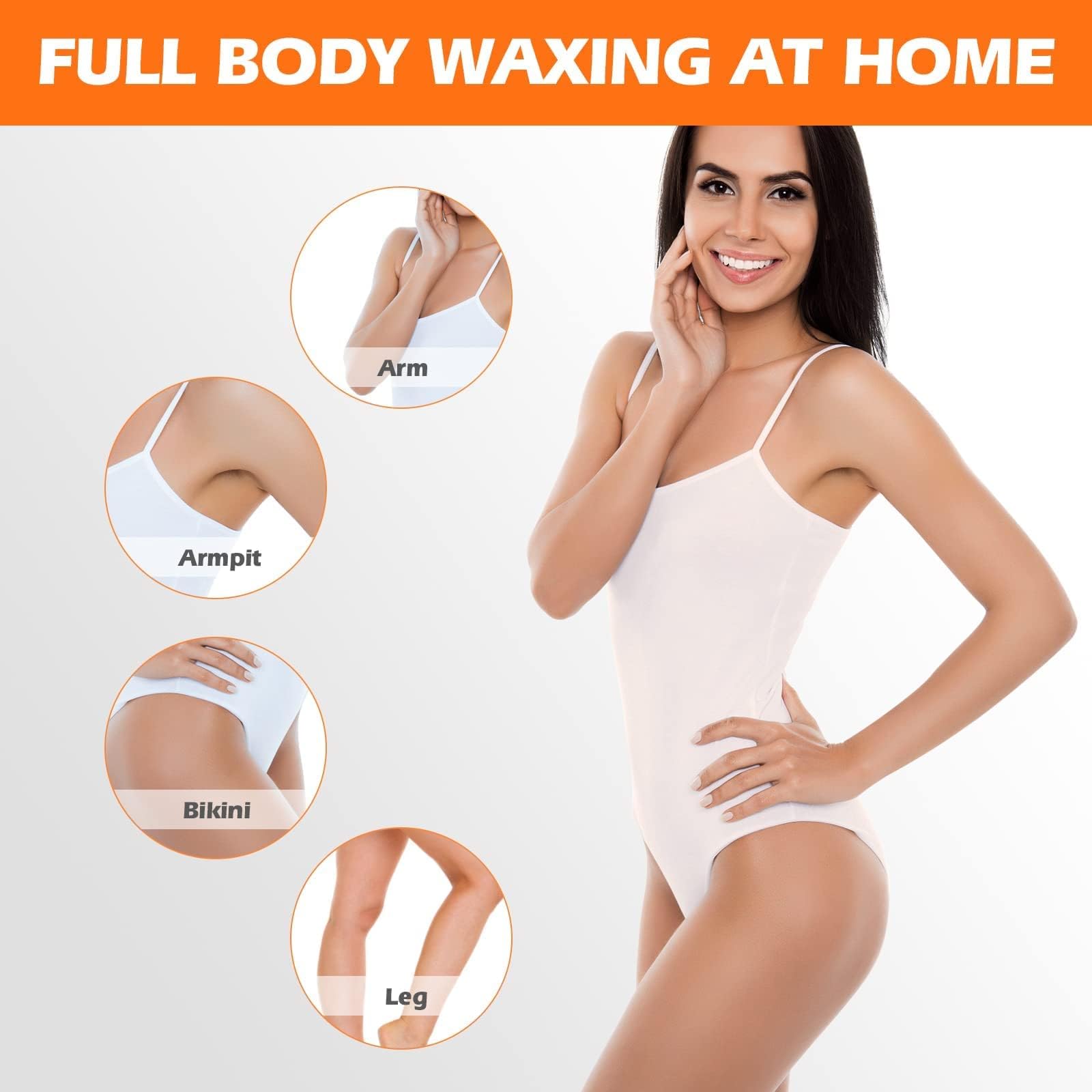 Charmonic Wax Strips 100 Count, Hair Removal Waxing Strips, Hair Remover Waxing Kit for Body & Face, At Home Waxing Kit for Eyebrow Leg Facial Bikini Hair Removal for Women