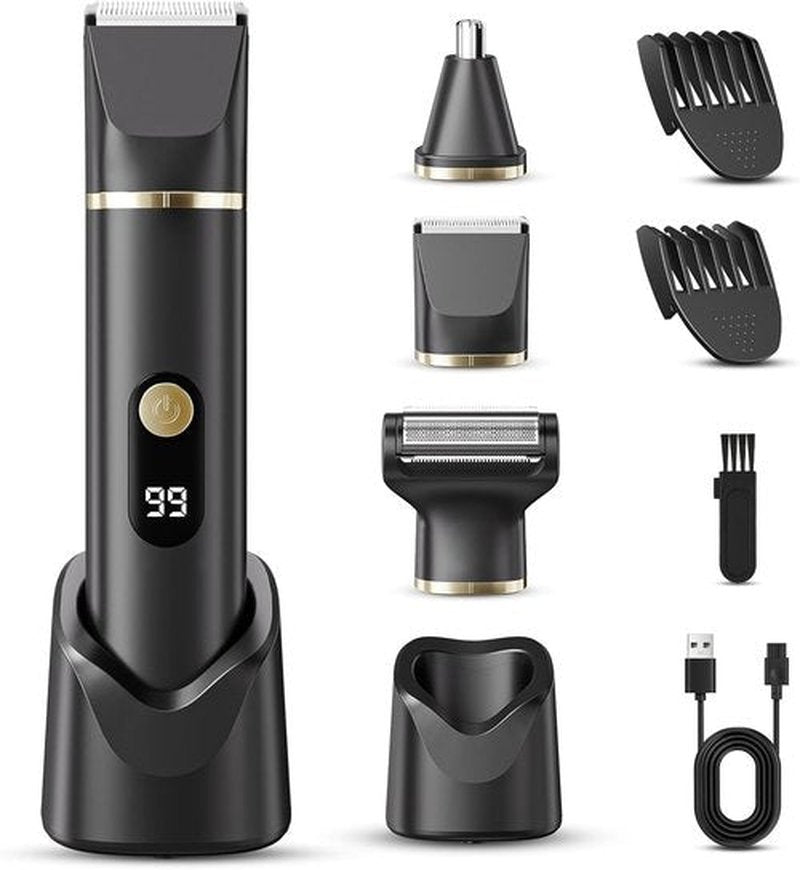 Skiennix Beard Trimmer - IPX7 Waterproof Electric Razor for Men | Versatile Grooming Kit (Black)