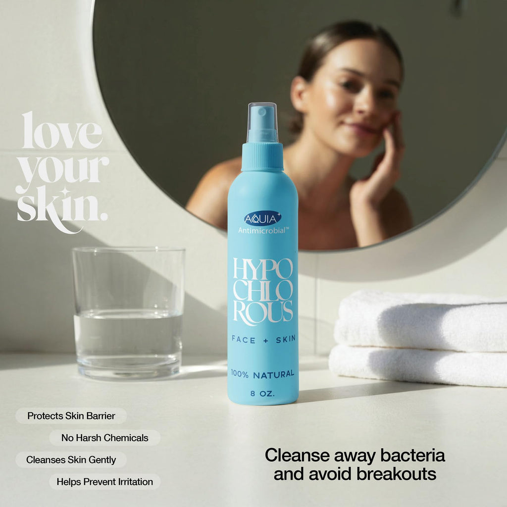 Hypochlorous Acid Spray for Face and Skin; Facial Cleanser | 8oz Face Mist Hypochlorous Acid Spray for Skin, Acne, Rash, Eczema, Wound | Antimicrobial Facial Cleanser Acne Sprays; Smart Skincare