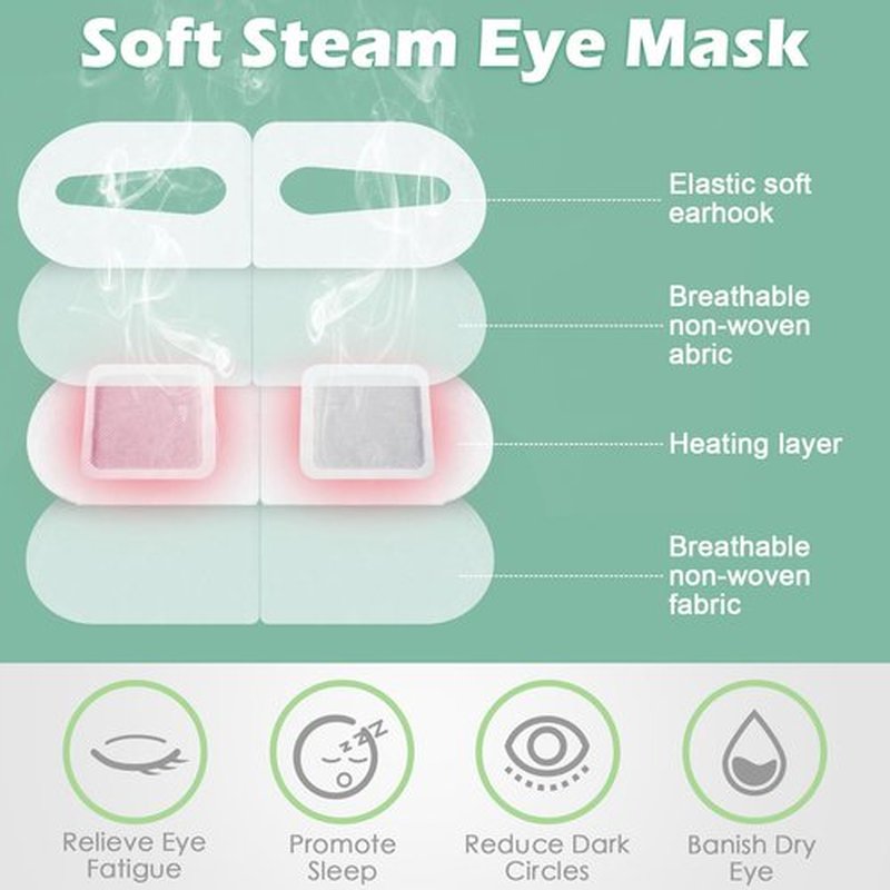 Silicherry 96 Packs Steam Eye Mask Disposable Self Heating Eye Mask for Dry Eyes Spa Warm Sleep for Home Office Travel Eyestrain Relieve