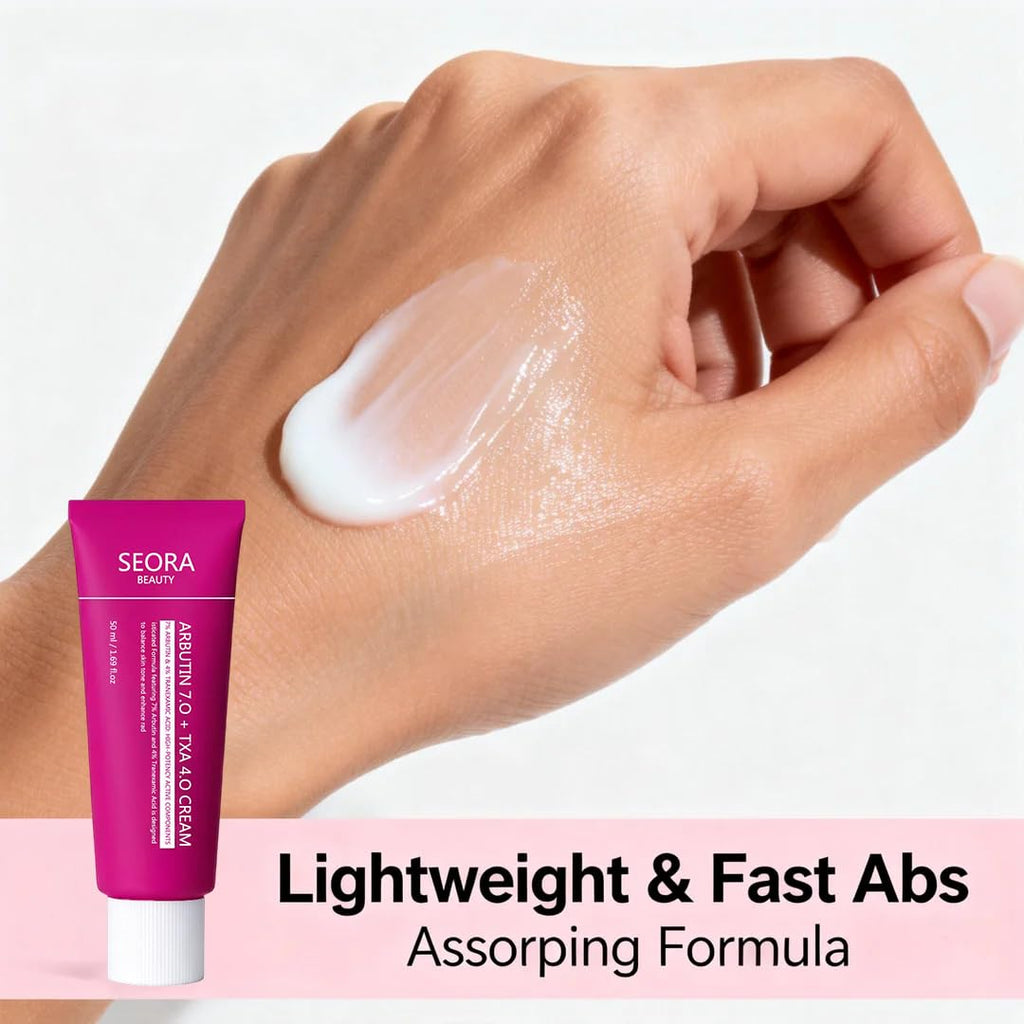 Seora Beauty Korean Brightening arbutin Cream for Dark Spot And Uneven Skin Tone, Hydrating Face Moisturizer 1.69 fl oz (2 Pack)