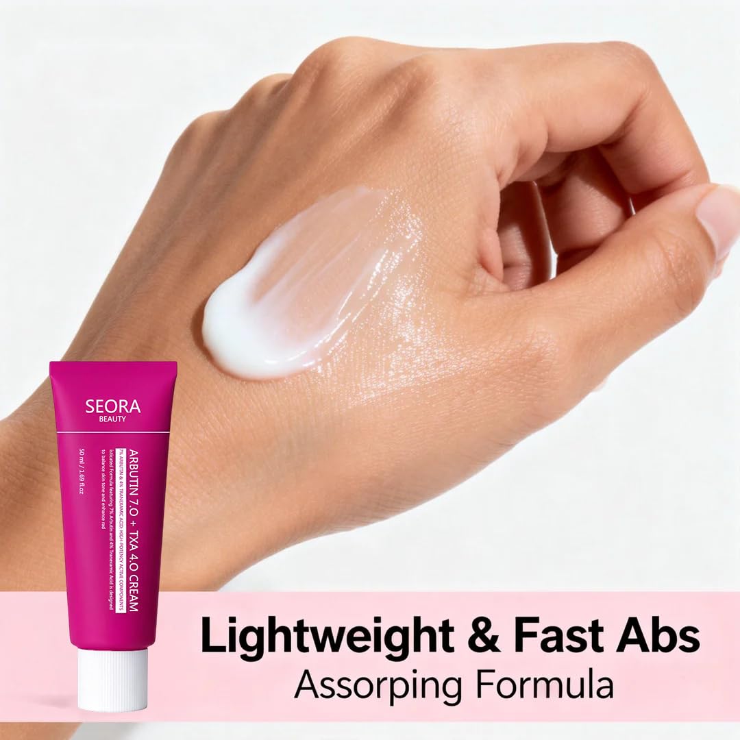 Seora Beauty Korean Brightening arbutin Cream for Dark Spot And Uneven Skin Tone, Hydrating Face Moisturizer 1.69 fl oz (2 Pack)