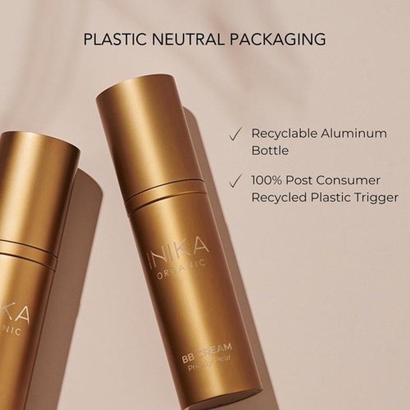 INIKA Organic BB Cream Foundation - Vegan Hydrating Makeup with Prickly Pear & Jojoba Oil | Lightweight Glow, Beige, 1 fl oz