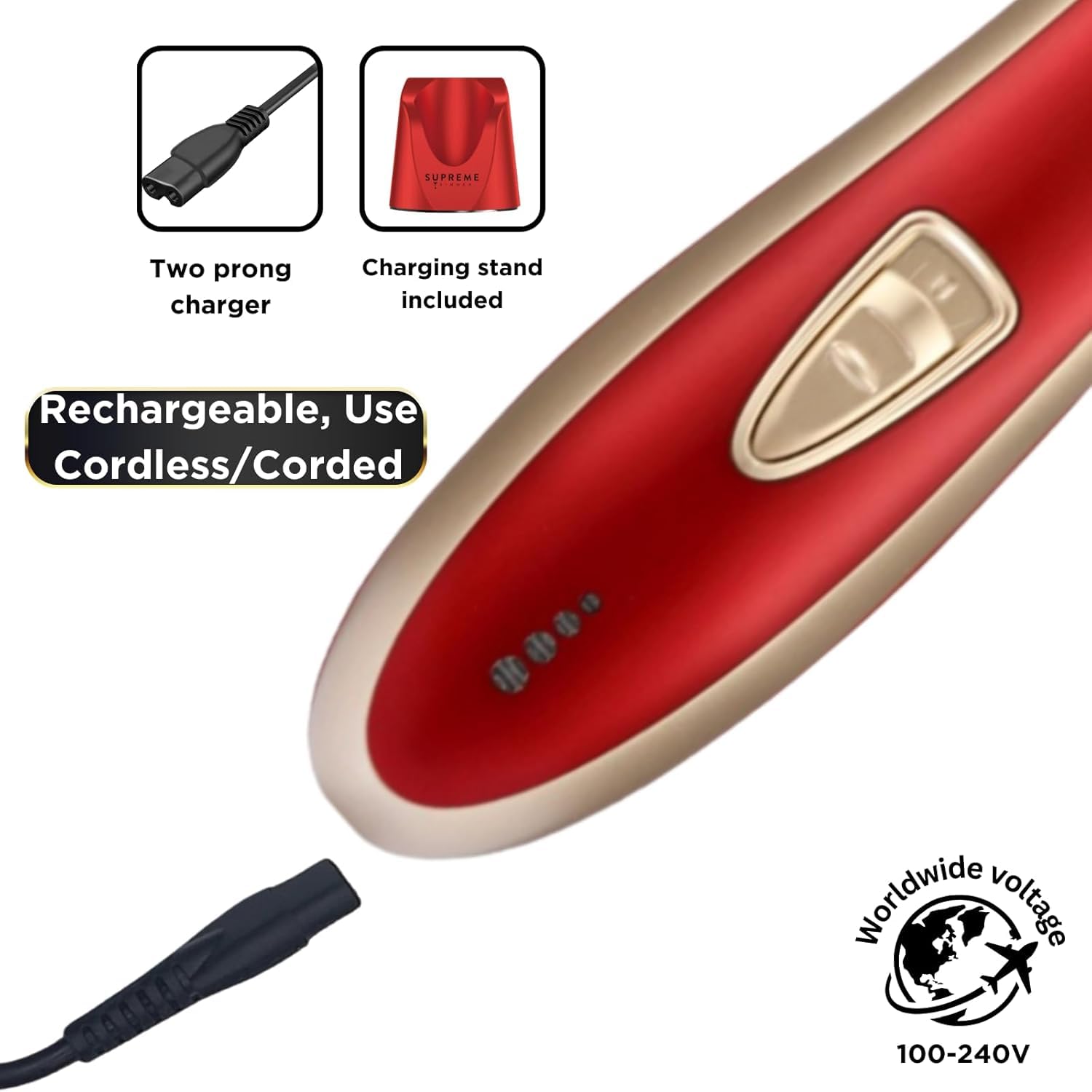 Supreme Trimmer Professional T Shaper | Cordless Hair & Beard Liner for Men | Low Noise, Precision Edger Clippers | Ideal for Sensitive Skin, Kids & Elderly | Barber & Home Use