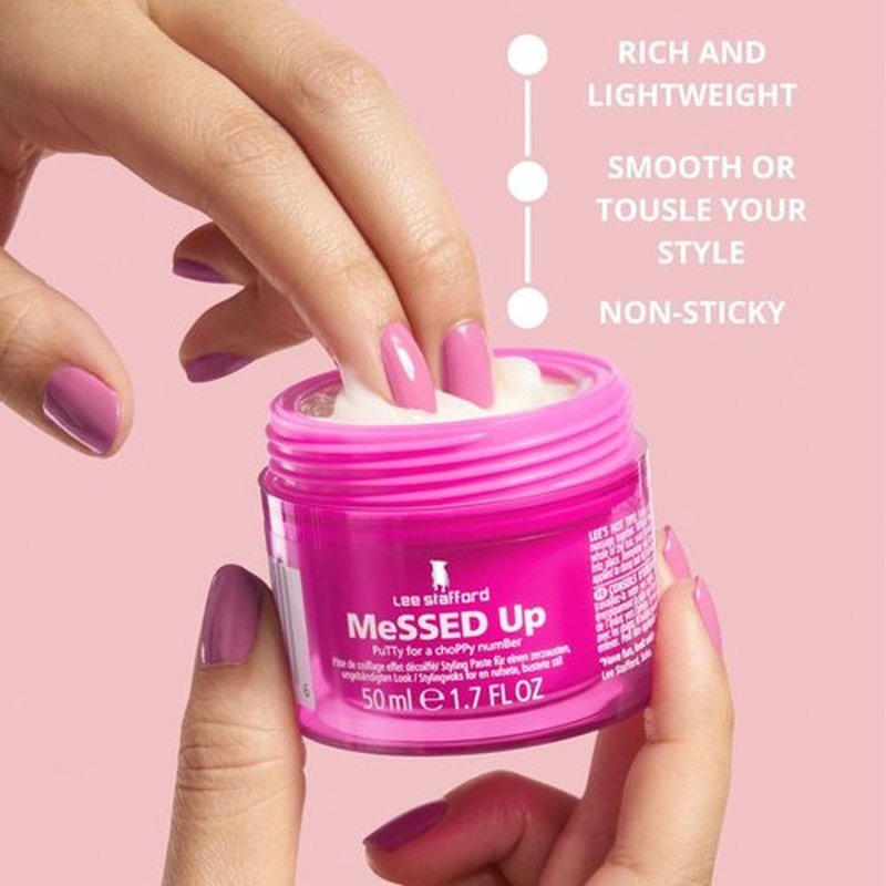 Lee Stafford Hair Styling Pomade - Lightweight Messed Up Putty for Firm Hold & Texturizing | All Lengths, Unisex