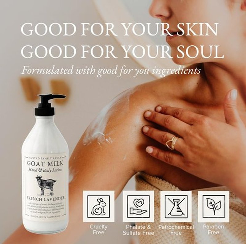 Goat Milk Body Lotion - Fragrance-Free Natural Moisturizer for Dry Sensitive Skin | 16oz Fast-Absorbing & Lightweight