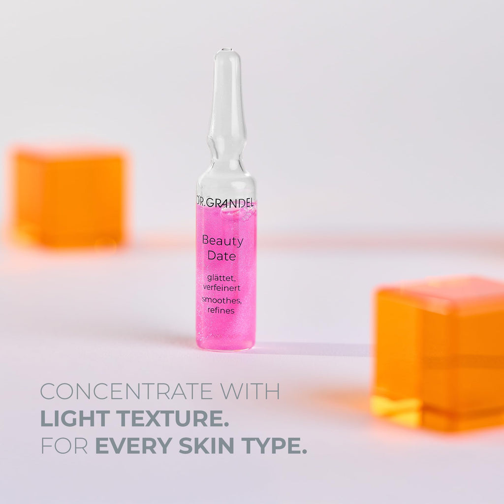 DR. GRANDEL Beauty Date ampoules 3 x 3 ml – smoothing active ingredient concentrate, reduces expression lines, refines the appearance of the skin and delivers an even, radiant complexion