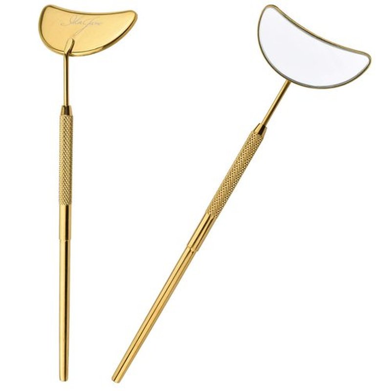 Gold LASH Mirror for Eyelash Extension Supplies, Half Moon Lash Mirror Tool for Lash Extension Supplies, Lash Mirror Gold, Lash Mirror Half Moon, Lash Mirror for Eyelash Extensions by Ida Jane
