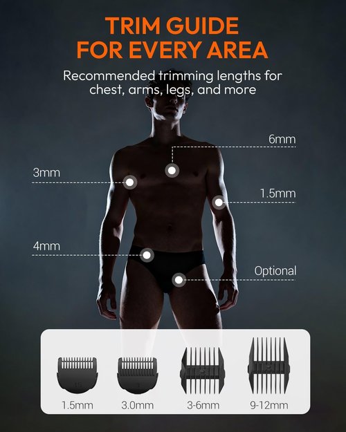 MANSPOT Manscape Groin & Body Hair Trimmer for Men, Electric Ball Pubic Trimmer Shaver,Manscape Kit with 4 Guard,Replaceable Ceramic Blade Heads,Waterproof Wet/Dry Shaver,90 Minutes Shaving