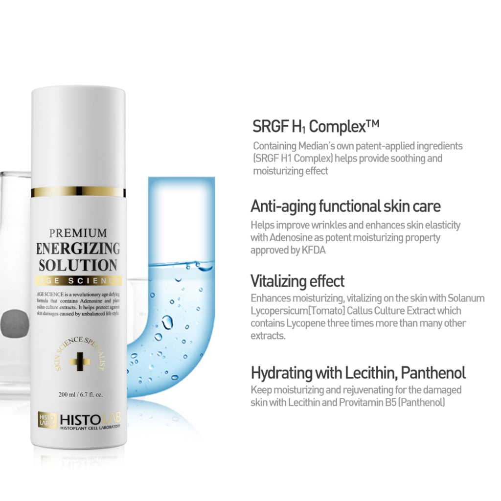 HISTOLAB Premium Energizing Solution | Anti-Aging Toner Mist/Spray | Hydrating & Vitalizing | Facial Treatment | Asian/Korean Skincare | 200ml/6.8fl.oz