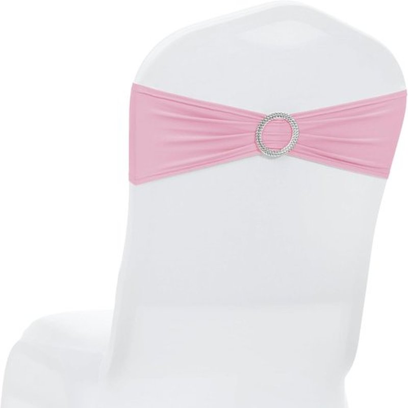 MDS Premium Stretch Spandex Chair Sashes - Pack of 75, Universal Fit for Weddings & Events | Pink