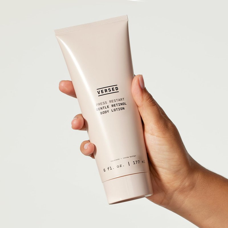 Versed Press Restart Retinol Body Lotion - Firming Cocoa Butter & Squalane Moisturizer for Aging Skin (6 oz)