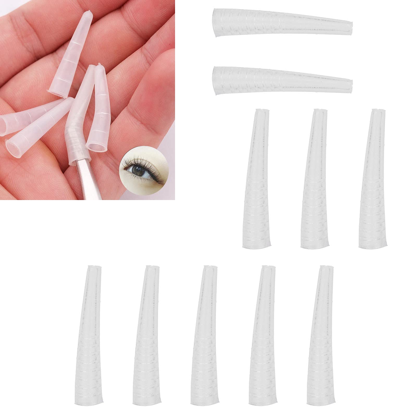 WNSC Non‑Slip Tweezers, Tweezers Reusable Tweezers Tip Cover Design Thickened Silicone Design for Eyelashes Grafting Tweezers