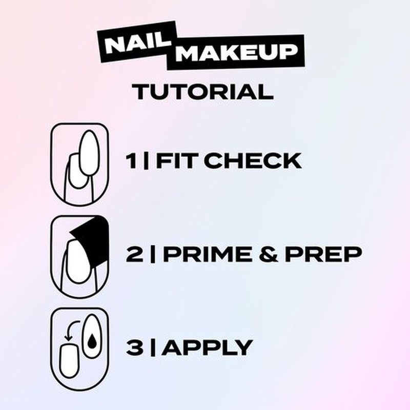 French Tip Press-On Nails – Hard Candy Glossy Gel-Shine False Nail Kit with Nail Glue, 30 Pieces, Reusable (Gold, Long)