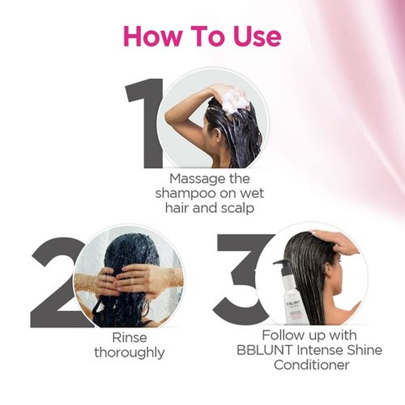 BBLUNT Intense Shine Shampoo - Enriched with Shine Tonic & Silk Protein | Softens & Hydrates | 10.14 Fl Oz (300ml)