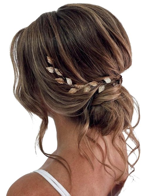 JAKAWIN Gold Wedding Hair Vine Leaf Bride Hair Piece Accessories for Women HV179 (Gold)