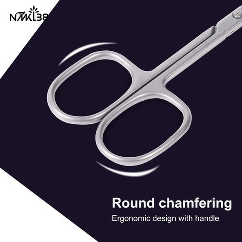 NMKL38 Inox Curved Blade Cuticle Tower Point Scissors Cuticle Nipper Pliers Dead Skin Remover Beauty Grooming Kit for Nail Eyebrow Eyelash