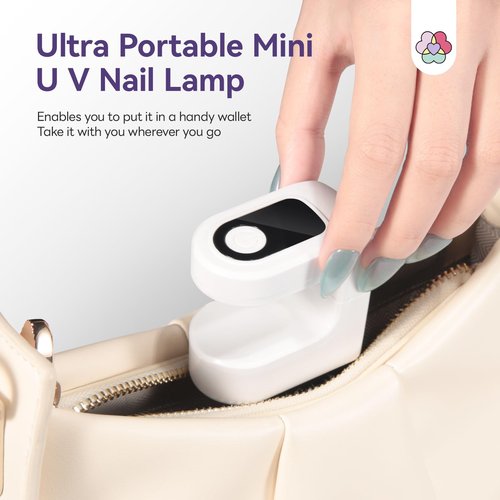 SAVILAND Essentials Mini UV Nail Lamp: 10S Rechargable Flash Cure Lamp U V Light for Gel Polish Nail U V Light LED Display 2 Timers Nail Light Portable Gel Nail Flash Cure Light Nail Dryer Manicure