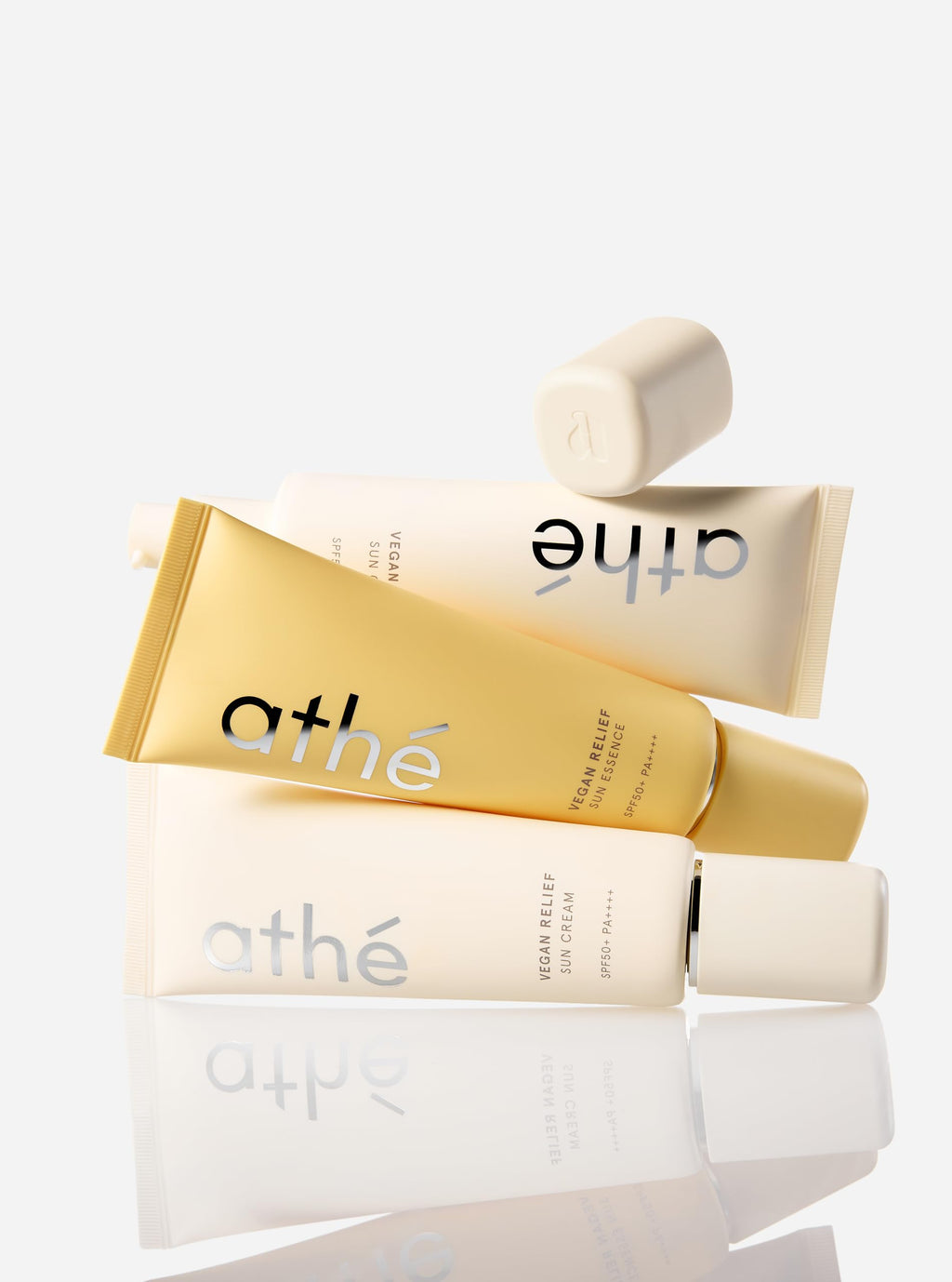 athé Vegan Relief Sun Cream SPF 50+ Broad Spectrum – Fragrance-Free | Sea Buckthorn Oil + 6-Type Hyaluronic Acid + Centella | No White Cast | Vegan K-Beauty | 1.69 fl.oz