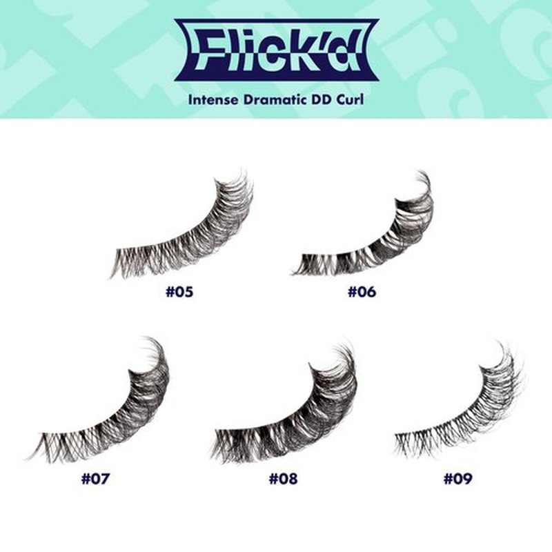 i•ENVY Flick'd DD Curl False Lashes, 3 Pairs Fluffy Wispy Volume Strip Eyelashes, DIY Lash Perm & Extension Look with Clear Band, Natural Bold Style & Dramatic Curl, Easy to Apply & Reusable