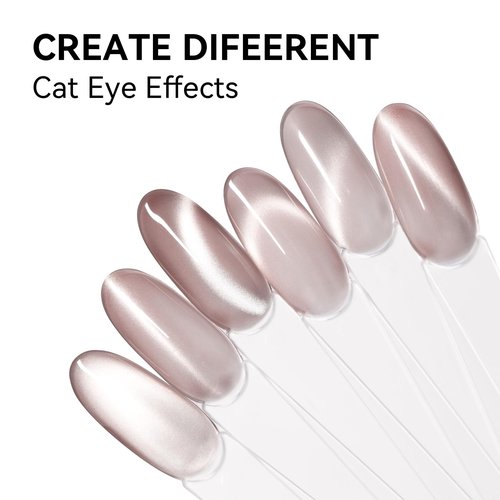 MAYCHAO 15ML Crystal Glassy Nude Cat Eye Gel Nail Polish 1Pc Silk Nude Cat Eye Gel Polish Soak off Holographic Magnetic Nail Polish for Nail Art Manicure Salon DIY at Home, 0.5 OZ