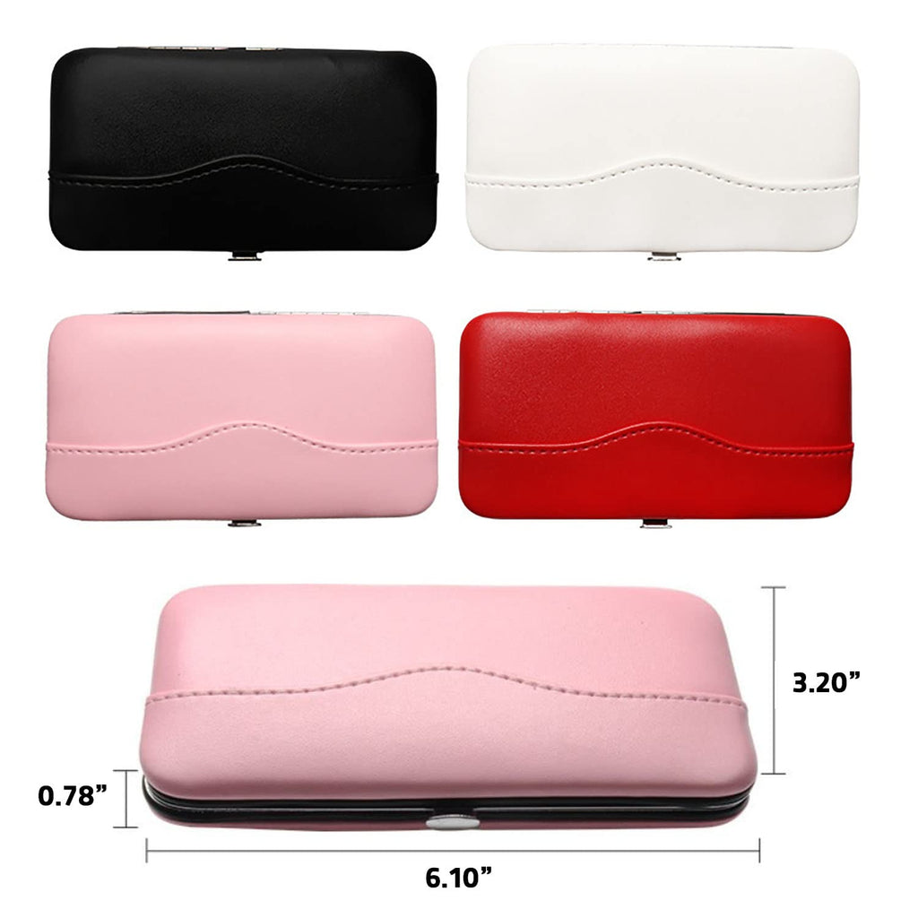 Small Tweezers Case for Eyelash Extensions, PU Leather Empty Tweezers Storage Bag, Portable Travel Case for Eyelash Grafting Extension Makeup Tools Scissors Lash Brush (Red)