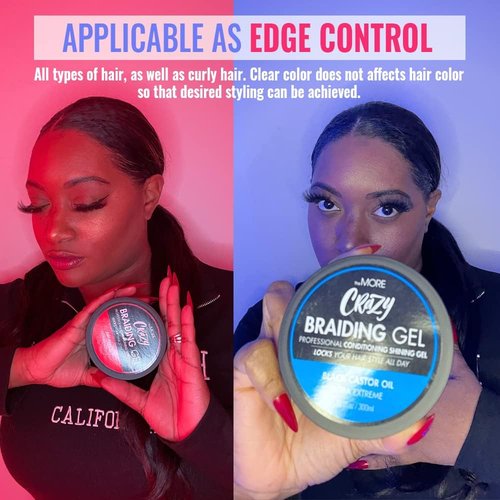 The MORE Styling, Braiding and Twisting Gel, Extra Extreme Hold for All Hair Types, 16.9 Fl Oz, Clear, Nourishes Scalp, Promotes Hair Growth