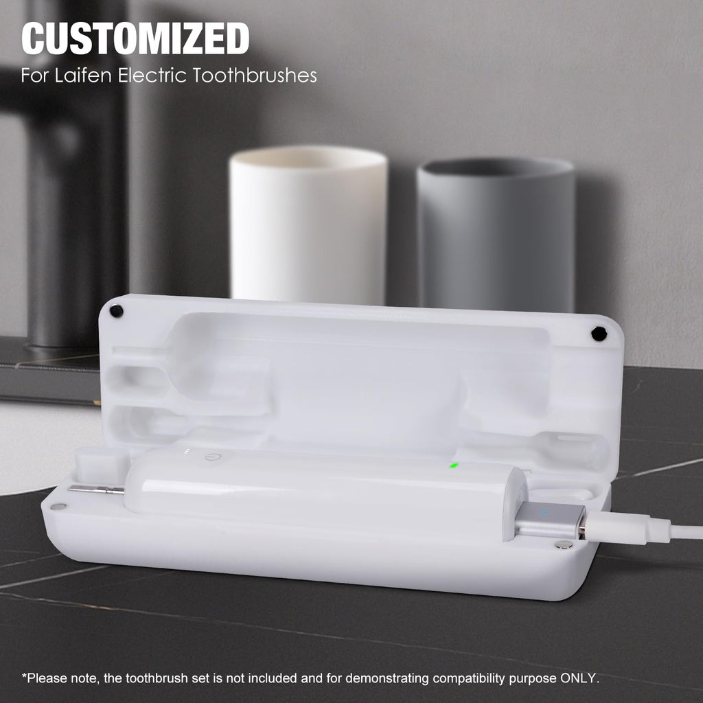 Kuflant Type-C Rechargeable Toothbrush Travel Case Compatible with Laifen Wave Electric Toothbrush, Waterproof Magnetic Rechargeable Travel Powered Toothbrush Case Lightweight and Portable