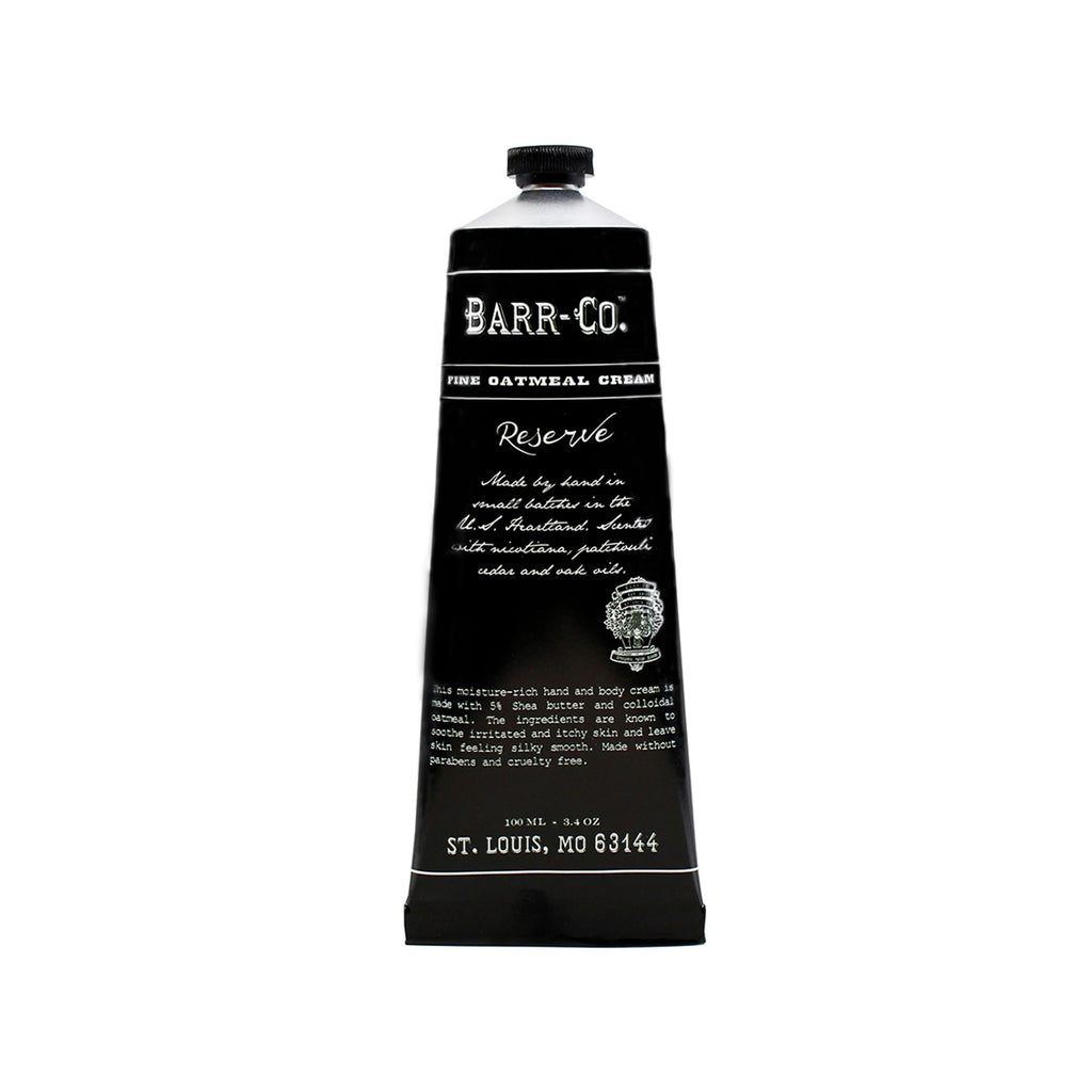 BARR-CO. Reserve Hand & Body Cream, Woody Patchouli & Nicotene Aroma, Body Cream for Dry Cracked Skin, Suitable for Aging Crepey Skin, Moisturizing Shea Butter Cream, 3.4 oz