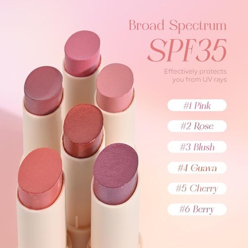 Skiennix Mineral Color Balm - SPF 35 Multi-Color Stick for Lips, Cheeks & Eyes - Blendable Pink Finish