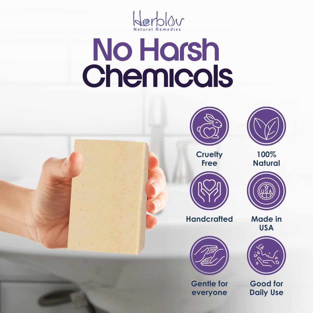 Zinc Soap Bar with Zinc Pyrithione – Gentle All-Natural Face & Body Wash – Daily Cleansing Formula for Oily, Sensitive & Blemish-Prone Skin – Exfoliating Bath Bar Skincare Cleanser – Made in USA