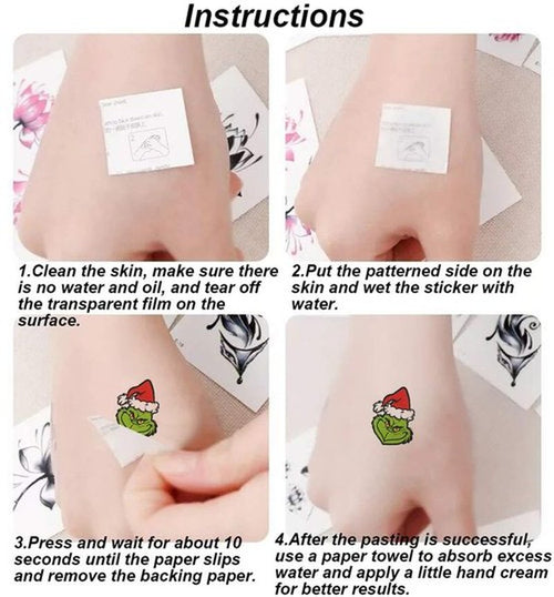12 Sheets Christmas Temporary Tattoos, Christmas Birthday Party Supplies Christmas Party Decorations Xmas Party Favors for Holiday Tattoos Gifts Fake Tattoos Goodie Bag Fillers