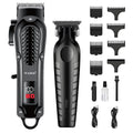 WAIKIL Professional Hair Clippers for Men with T-Blade Trimmer, Cordless Barber Clippers Set, Rechargeable Grooming Kit with Guards, Beard Trimmer, Line Up & Fading Tools