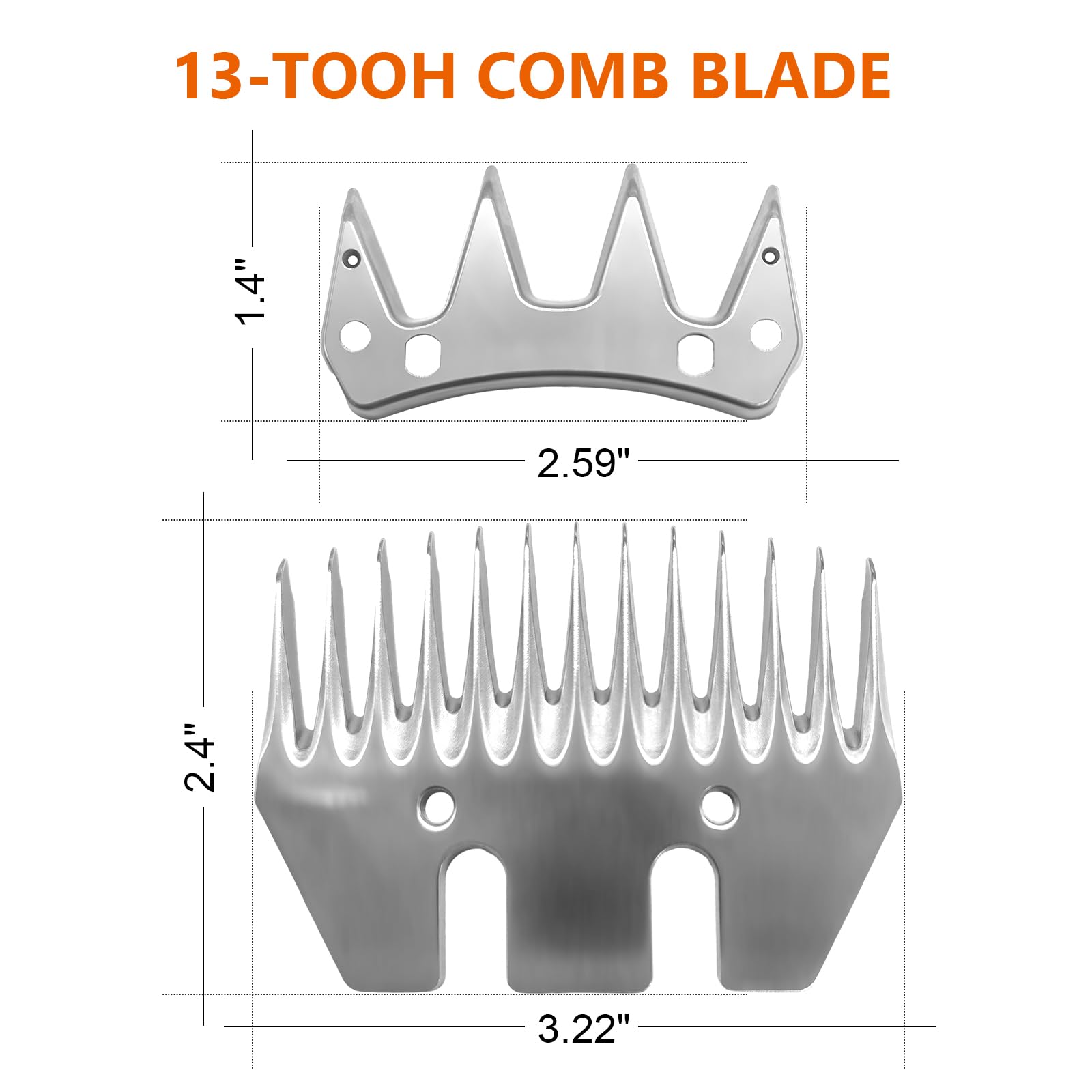 13 Tooth Sheep Grooming Clippers Replacement Blades for Thick Coat Animals