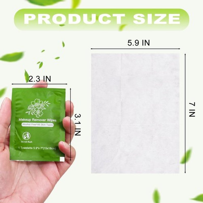 Makeup Remover Wipes Bulk Individually Wrapped,Travel Makeup Wipes Individual Makeup Remover Wipes Bulk Gentle Cleansing Makeup Remover Wipes for Face Cleansing Mascara Lipstick Travel Hotel (100)