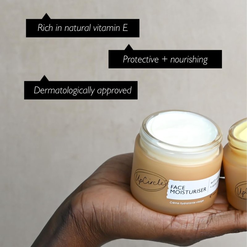 UPCIRCLE Face Moisturiser - Nourishing Day Cream with Argan Powder, Vitamin E & Aloe Vera | 1.7oz, Vegan & Cruelty-Free