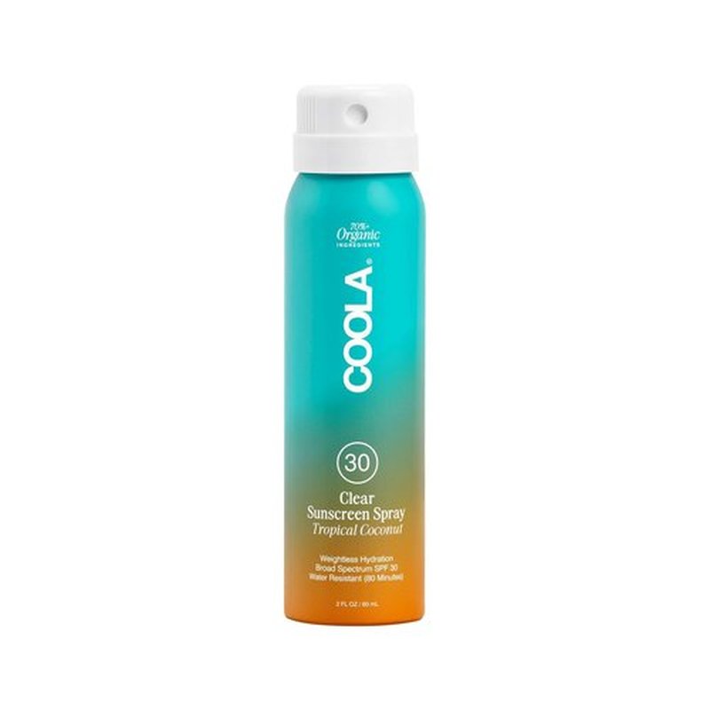COOLA Organic Sunscreen SPF 30 - Vegan Tropical Coconut Spray for Daily Skin Protection