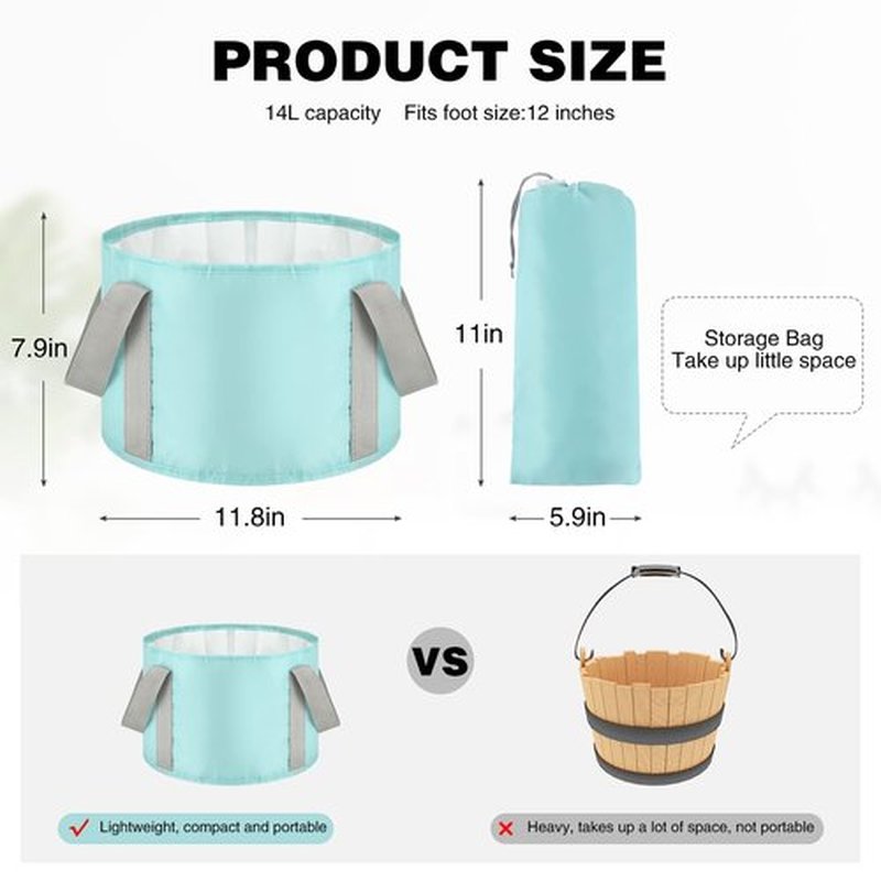 3 Pieces Collapsible Portable Foot Soak Tub Soaking Foot Basin Multifunctional Foldable Bucket Washing Camping Pedicure Bowl Outdoor Water Container for Fishing Hiking Spa Travel, 3 Colors, 14 L