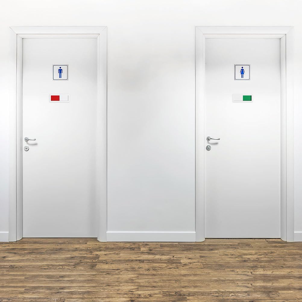 8 pcs Acrylic Open Closed Sign for Office Doors, Red/Green Slider Signs with Privacy Indicator for Meetings, White Background
