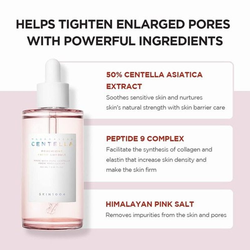 SKIN1004 Madagascar Centella Poremizing Fresh Ampoule 100ml and Poremizing Quick Clay Stick Mask
